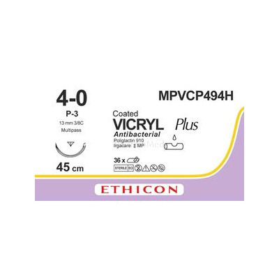 VICRYL PLUS 4/0 UND 45CM USP P-3 13mm - 36 fils