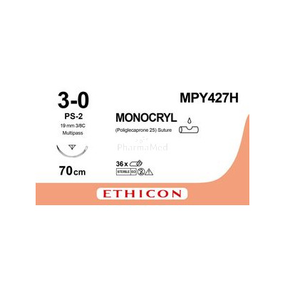 MONOCRYL 3/0 MPY427H PS-2 70cm 19mm /36fils