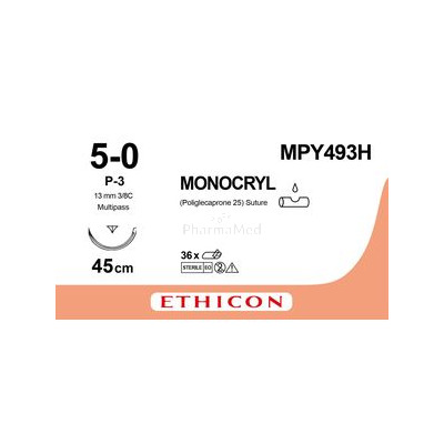 MONOCRYL+ MCP495H 5/0 PS-2 70cm 3/8  (36fils)