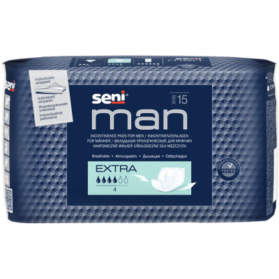SENI Man protections homme - Extra 4 gouttes - 15pc