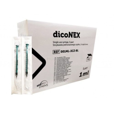 Seringues ZARYS dicoNEX sans latex - 1ml - 100pc