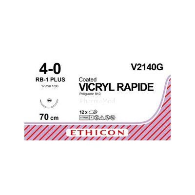 VICRYL RAPIDE V2140G 4/0 RB-1 70cm M1.5 - 12 fils