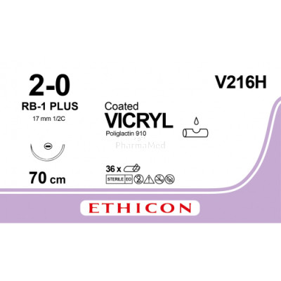 VICRYL 2/0 Coated V216H RB-1 Plus 70cm - 36draden