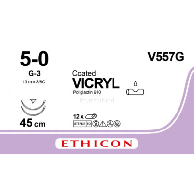 VICRYL 5/0 Coated V557G G-3 45cm - 12fils
