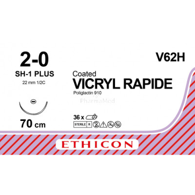 VICRYL RAPID 2/0 Coated V62H SH-1 Plus 70cm - 36fils