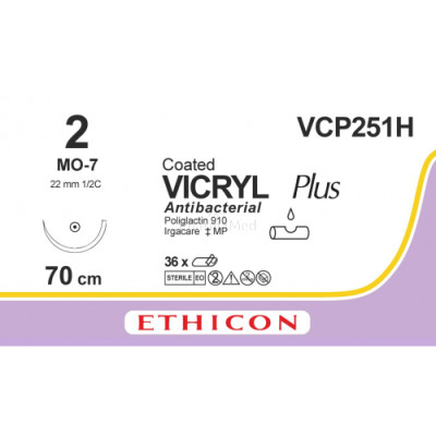 VICRYL PLUS 2 VCP251H MO-7 70cm - 36draden