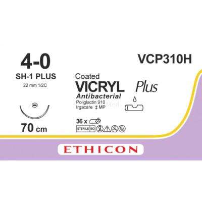 VICRYL PLUS 4/0 VCP310H SH-1 70cm - 36draden
