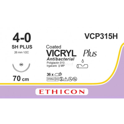 VICRYL PLUS 4/0 VCP315H SH 70cm - 36draden