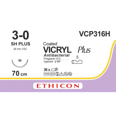 VICRYL PLUS 3/0 VCP316H SH 70cm - 36draden