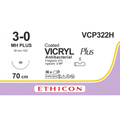 VICRYL PLUS 3/0 VCP322H MH 70cm - 36draden