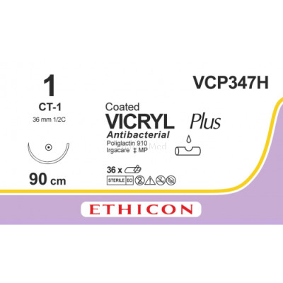 VICRYL PLUS 1 VCP347H CT-1 90cm - 36draden
