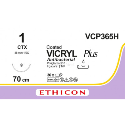 VICRYL PLUS 1 VCP365H CTX 70cm - 36draden
