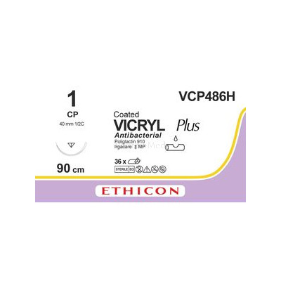 VICRYL PLUS 1 VCP486H CP 40mm 90cm / 36 fils