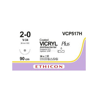 VICRYL PLUS 2-0 VCP517H V-34 90cm....(36fils)