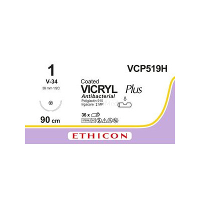 VICRYL PLUS 1 VCP519H V-34 90cm......(36fils)