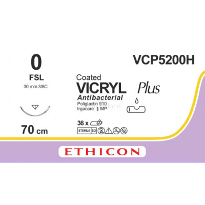 VICRYL PLUS 0 VCP5200H FSL 70cm - 36draden