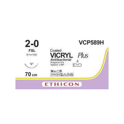 VICRYL PLUS 2/0 VCP589H FSL 30mm 70cm(36fils)