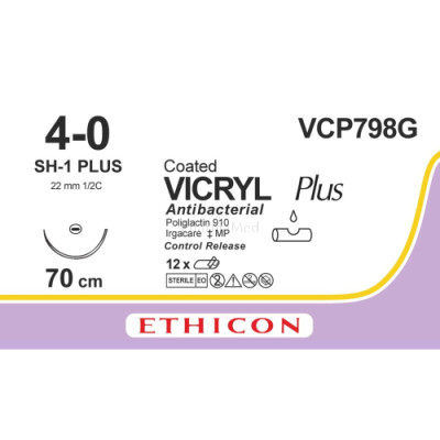 VICRYL PLUS 4/0 VCP798G SH-1 70cm - 12draden