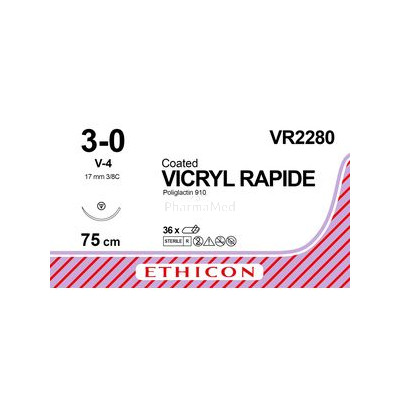 VICRYL RAPID 3/0 VR2280 V-4 75cm M2  / 36fils