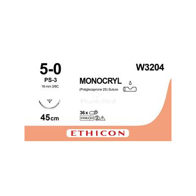 MONOCRYL W3205 4/0 45cm PS-3 prime    /12fils