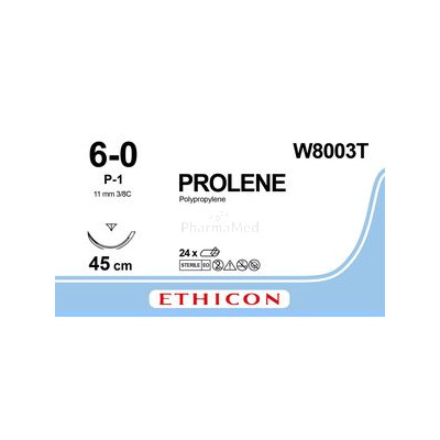 Ethicon PROLENE W8003T 6/0 bleu 45cm P-1/24pc