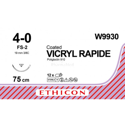 VICRYL RAPID 4/0 W9930 FS-2 75cm - 12draden