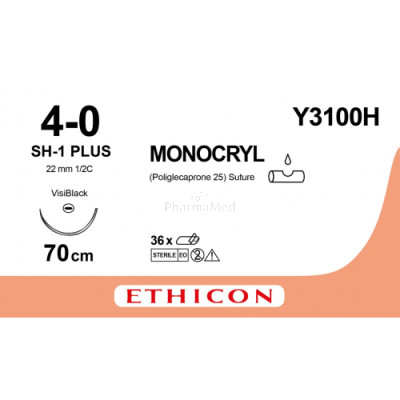 MONOCRYL 4/0 Y3100H SH-1 Plus 70cm - 36draden