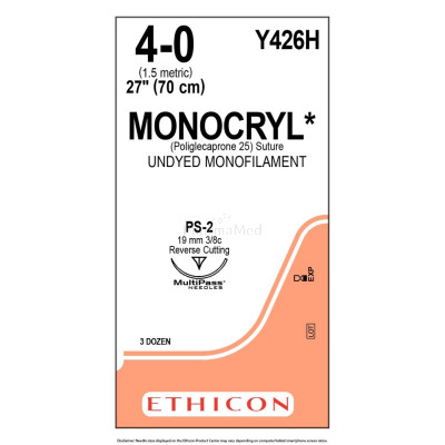 MONOCRYL USP4/0 Y426H PS-2 Und 70cm - 36draden