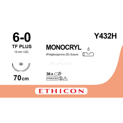 MONOCRYL 6/0 Y432H TF Plus 70cm - 36draden