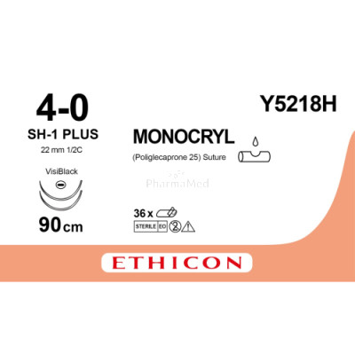 MONOCRYL 4/0 Y4218H SH-1 Plus 90cm - 36draden