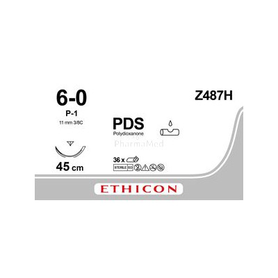 ETICON PDS 6/0 Z487H P1 3/8 45cm purple(36pc)